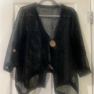 Women’s black mesh blouse